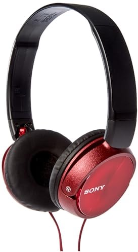 Sony MDR-ZX310 On-Ear Overhead Wired Headphones, Swivel Fold, 3.5mm Headphone Jack - Metallic Red