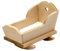 Dolls House Bare Wood Rocking Cradle Crib Unfinished Miniature Nursery Furniture