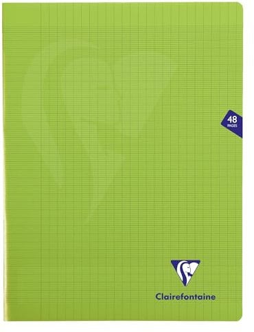 Clairefontaine 353311C Un Cahier Agrafé Mimesys Vert - 24x32 cm - 48 Pages Grands Carreaux - Papier Blanc 90 g - Couverture Polypro