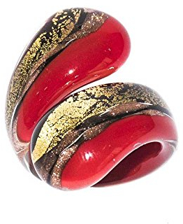 Anillo Contrarié Cristal Murano Rojo 100% original artesanía italiana