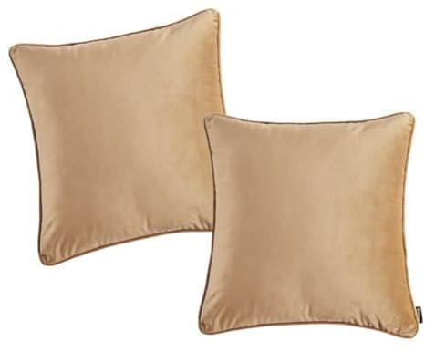 Chickw1 2PC Kissenbezug 45 x 45cm Italienischen Samt Zierkissenbezüge Quadratisch Kissen Kissenbezug Einfarbig Werfen Kissen Bett Festkissenbezug Schlafsofa Hauptdekoration Sofa Büro (Kamel)