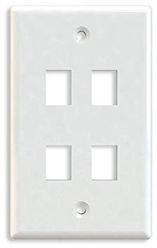 Maxmoral 5-Pack 1-Port Plaque Murale Keystone Jack avec vis - Blanc 4 Ports