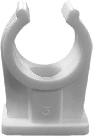 MegaHaustechnik Rohrclip weiß aus Kunststoff mit Messingbuchse/Innengewinde M6 EINFACH/DOPPELT Ø Rohr 6 bis 42mm + MENGENRABATT > 10 Stück Einfach Clip 16-18mm
