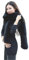 LDFWAY Écharpe longue en fausse fourrure pour homme et femme - Noir - Taille Unique