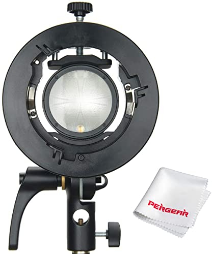 Godox S2 Bowens Mount Supporto per staffa tipo S per flash Godox serie V1 V1-S V1-C V1-N V1-F V1-O AD200Pro AD200 AD300 PRO AD400Pro V860II Serie TT350, per montare Snoot, Softbox, nido d'ape