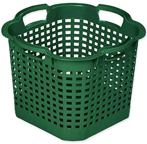Novatool Gartenkorb grün 25 L Erntekorb 40cm Drehstapelkorb Laubkorb Kunststoffkorb Mehrzweckkorb Vorratskorb Obstkorb Kartoffelkorb