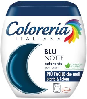 Coloreria Italiana Grey Colorante Tessuti e Vestiti in Lavatrice, colore Blu notte, 1 Confezione, 350 g