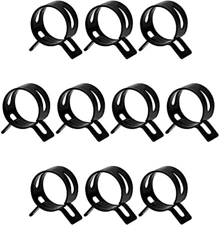 MroMax 10 fascette stringitubo a molla ID da 18 mm, fascette stringitubo nere adatte per tubo del carburante OD da 3/4, tubo flessibile in silicone, tubo dell'aria e tubo dell'acqua, boccola di
