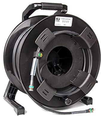 Emelec VíasCom R-SDI-3007N/100 – 100 m Videokabel 4K-UHD 6G-SDI (1.0/4.6/7.0) montiert auf Kabelhalter mit BNC 4K-UHD – Unifilar Leiter – Farbe Schwarz – Flexibles PVC