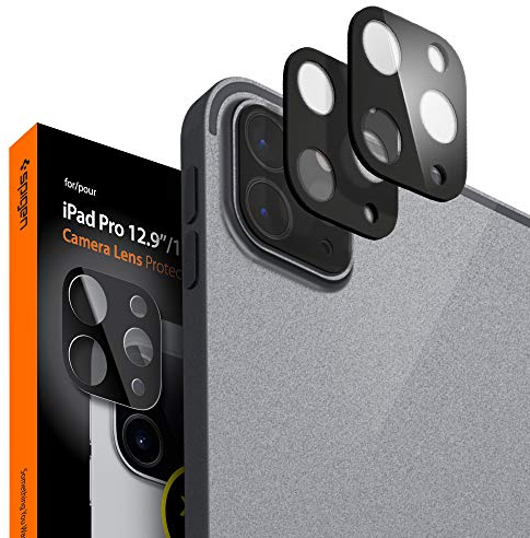 Spigen Glas.tR Optik Kameraschutz kompatibel mit iPad Pro 11 Zoll M2 (2022), iPad Pro 11 Zoll (2021/2020), iPad Pro 12.9 Zoll M2 (2022), iPad Pro 12.9 Zoll (2021/2020), 2 Stück, 9H Härte Folie