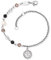 Engelsrufer Damen Armband silber aus Edelstahl, Glasperlen und Lebensblume Anhänger - besetzt mit 24 weißen Zirkonia -in zwei Längen verstellbar - nickelfrei