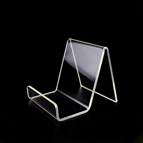 Supporto in plexiglass acrilico trasparente per esporre e reggere libri, scarpe, telefono, tablet, menù, ricettario (confezione da 2)