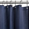 Waffel Duschvorhang mit Metall Duschvorhangringe Stoff Textil Badewannenvorhang Anti Schimmel Bad Vorhang Wasserdicht Badewanne Vorhang Schwerer Shower Curtain Badezimmer - 182 x 214cm (Marineblau)