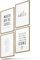 BLCKART Poster-Set Badezimmer - 4 Moderne Wandbilder mit Sprüchen - Premium Poster für Bad - Bilder zur Wanddekoration - Größe A5