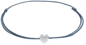 Elli Armband Damen Herz Anhänger Elastisch Basic mit Nylon Blau in 925 Sterling Silber
