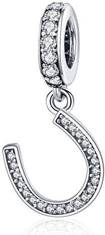 Eusense Hufeisen Charm 925 Sterling Silber Bead passen Pandora Chamilia Troll für Armband Kette Halskette