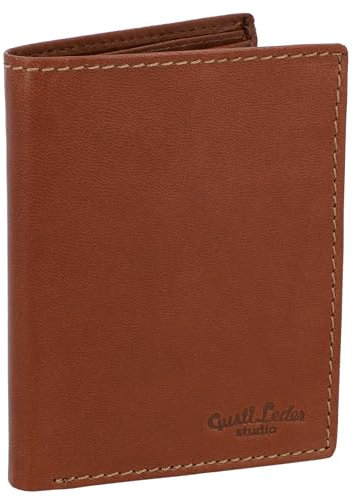 Gusti Leder Geldbörse Herren Macon I Geldbeutel aus Echtleder - Braunes Portmonee Herren Leder mit Münzfach & Kartenfächern im Hochformat