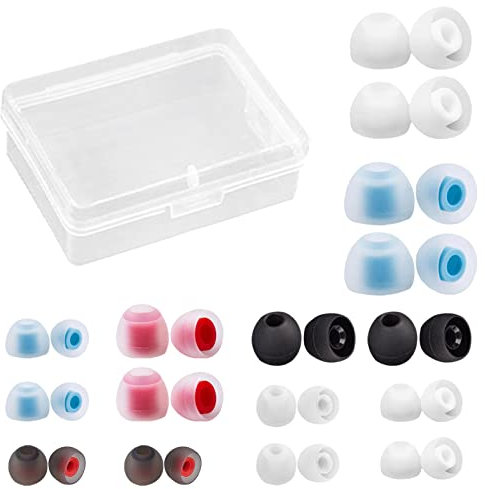 16 Pairs Silicone Earbuds Replacement Earphone Buds Earbuds Ear Tips Earphone Eartips Replacement Noise Isolation Earbud Tips Earbud Caps Small Beats Earbuds Replacement Tips with Case for Earphones