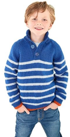 King Cole Mens & Boys DK Knitting Pattern Striped or Plain Sweater (5939)