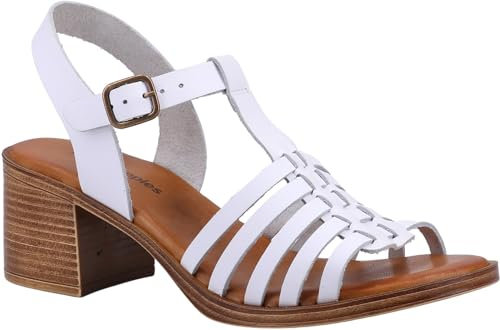 Hush Puppies Ladies Greta Heeled Sandal, White, 3