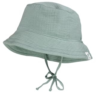 maximo GOTS Mini Boy-Hut, Band Musselinstoff, Futter, UV-Schutz 53 meeresgrün