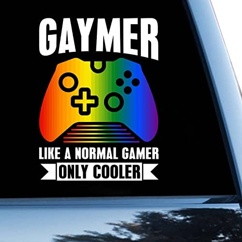 Gamer Like A Normal Gamer Lgbt Sticker, LGBT Pride Vinly Decal for Cars Laptops, Windows, Walls, Fridge, Toilet And More,15 inch