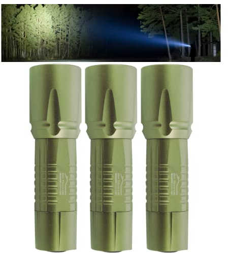 DIY TECH UK - Super Bright LED Torch - 300m Range - 3-PACK - Next Generation LED Technology - 5 Functions - Tough - Mini 12cm Pocket Torch - Anti-Slip - Aerospace Grade Aluminium Body - Gun Metal Grey