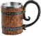 Tinsellns Tankard Mug Beer Mug 600ml Big Beer Cup Stainless Steel Inner Wall Viking Mug Viking Gifts for Men 18th Birthday Gifts for Boys