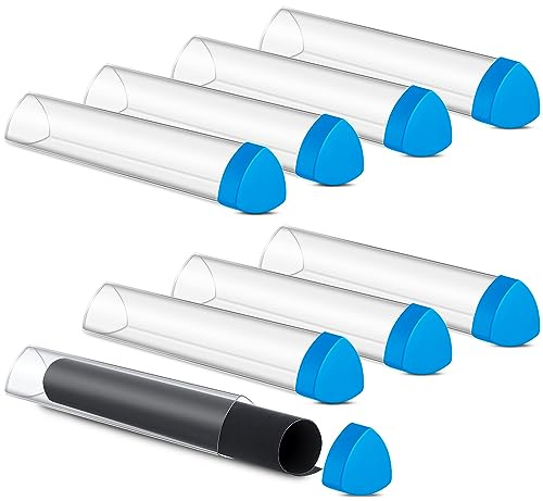Hsei 8 Pcs Gaming Prism Playmat Tube, Play Mat Holder, Blue, Clear