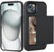 ACOCOBUY Coque pour iPhone 15 Étui Portefeuille Fente pour Carte Crédit Cachée Coque avec Porte-Cartes Antichoc Housse Protection à Double Couche Étui Housse Arrière 6,1 Pouces pour hommes femmes Noir