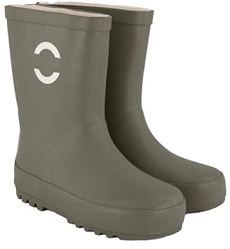 Mikk-line Gummistiefel für Kinder 38 | Dusty Olive Regenstiefel Gefüttert | Wasserdichte Kinderstiefel