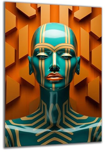 DARO Design - Wand-Bild auf 6mm HDF 84x56 cm Kunst Africans Gesicht - Wand-Deko Bilder Geschenk