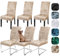 Alishomtll Samt Stuhlhussen 4er/6er Set Zerknitterter Samt Stretch Stuhlbezug Schwingstühle Elastische Hussen Abnehmbare Waschbarer Stühle Schutz für Esszimmer Bankett Hochzeit (Champagne, 6 Stück)