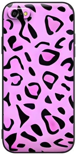 Berkin Arts Compatible with iPhone SE 2022/2020 Case iPhone 8 Case/iPhone 7 Case Clear Silicone Cover Leopard Print Violet Abstract Graffiti Adorable