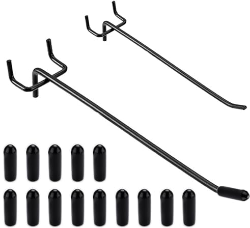 inki 20 ganci da parete forati – Ganci per pareti degli attrezzi con custodia in silicone, metallo, neri