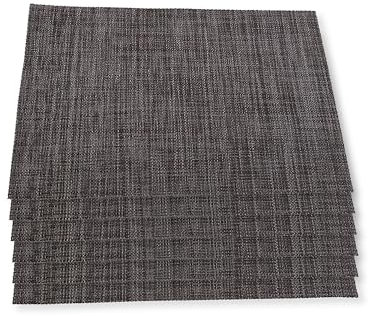 RB RENBERG Liso - Juego Seis Manteles Individuales - Fabricados en 70% PVC y 30% Polyester - Manteles Marrón Oscuro- Resistentes y Fáciles de Lavar y Almacenar