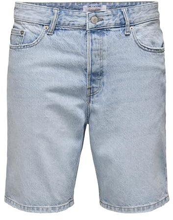 Only & Sons Herren Jeans Shorts | Recyceltes Material, Baumwolle | Regular Fit | unifarben | windabweisend | Reißverschluss | casual-Style