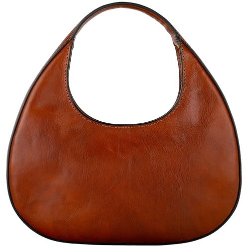Time Resistance Lederhandtasche - Vollnarbenleder Geldbörse für Damen - Tasche mit Griff oben - Tragetasche