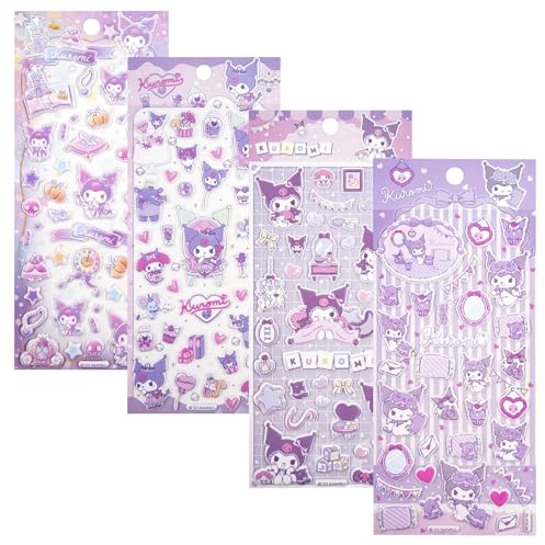 Cartoon Sticker Kinder, 4 Stück 3D Aufkleber Set Stickers Mädchen Lieblich Aufkleber Wasserdicht Stickers für Tasse, Laptops, DIY-Kunsthandwerk, Mobiltelefone, Sammelalben (KLM)