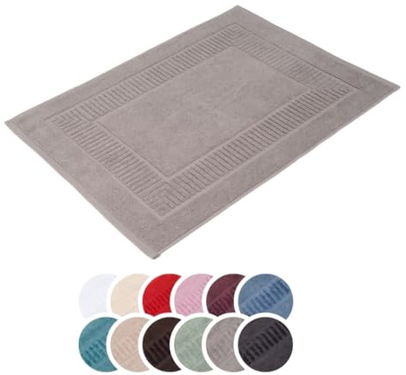 liebling Badvorleger 100% Bio Baumwolle, Serie Organic, 1200 gr. / m², 60 x 100 cm, 60 Grad, GOTS-Zertifiziert, schnelltrocknend, Farbe: Silber