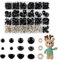 150 Stück Schrauben Sicherheitsaugen für Häkeltiere mit Abstandshalter, Runde Schwarze Augen für Häkeltiere, Kunststoff Safety Eyes für Puppen, Plüschtiere, Teddybäraugen