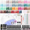 COSCELIA UV Nagellack Set mit UV Lampe, 20 Stück Nagellack und 3 Stück Poly Nägel Gel Base Coat Top Coat Nagelset Gelnägel Starterset Gel Nägel Set Nagel Sets Gel Nägel für Anfänger