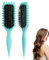 Jushion Curl Brush, Hair Brush, Strands Comb, Professional Curling Brush, Styling Tools, Hair Combs, Plastic Comb, Bouncy Curl Brush for Detangling, Shaping and Defining, Green