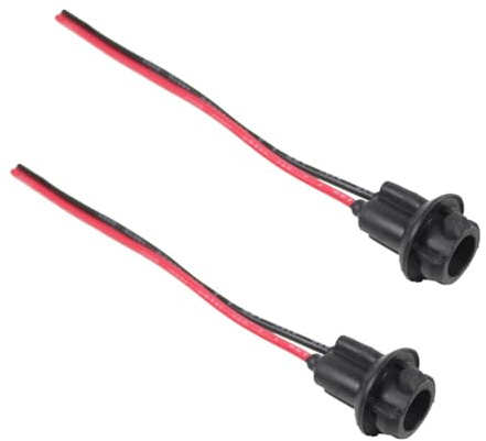 ShuoHui W5W T10 Gummi Glassockel Standlicht Parklicht Fassung Sockel T10 W5W 168 194 Bulb Extension Socket Holder for Parking, Number Plate Light (2)