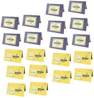 HOODANCOS 20 Stück Geschäftliche Geburtstagskarten Papierkarten Segenskarten Wunschkarten Geburtstagsnachrichten Geschäftliche Geburtstagspostkarten Geschenkkarten Leere