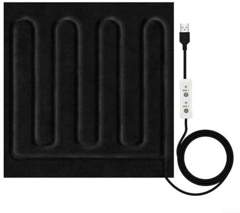 Hasaller USB Fiber Heated Pad Compact Electric Blanket Heated Cushion 5V USB Electric Heated Mat Seat Heater 30°C Electric Cloth Heater Pad Portable Heated Blanket(30x30cm-B)