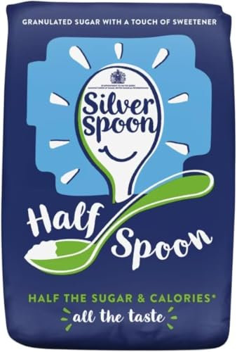 Silver Spoon Half Spoon Sugar 1Kg (3 Pack), Granulated Sugar with a Touch of Sweetener, 1/2 the Calories, All the taste & texture, Suitable for vegetarians and vegans