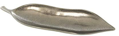 CENTRO CERÁMICA HOJA 60CM PLATA 60X16X6CM