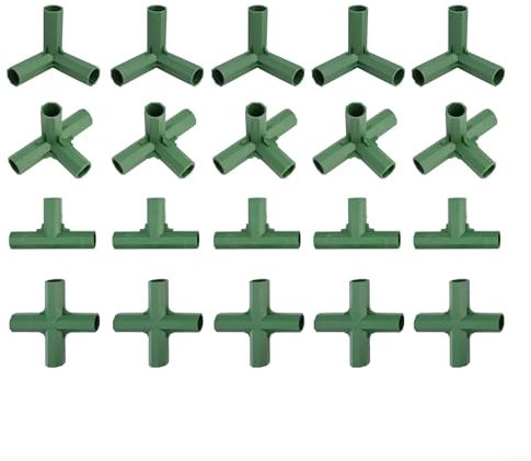 Oniissy Lot de 20 connecteurs de cadre de 16 mm, joints de structure de jardin, raccords de construction, joints de serre, tuyaux métalliques en PVC, supports de fleurs, cadres froids, projets de