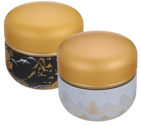 Alipis 2 Stück Japanische Runde Teedosen Aus Metall Tragbare Teeverpackungsbox Für Schwarztee Grüner Tee Und Snacks Exquisites Design Für Geschenke Und Aufbewahrung